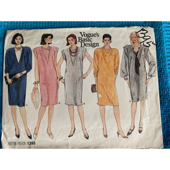 Vogue 1395 dress sheath pattern - Picture 1 of 6